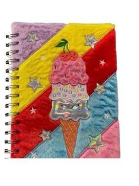 Journal Colorful and Fuzzy with Ice Cream Cone Design